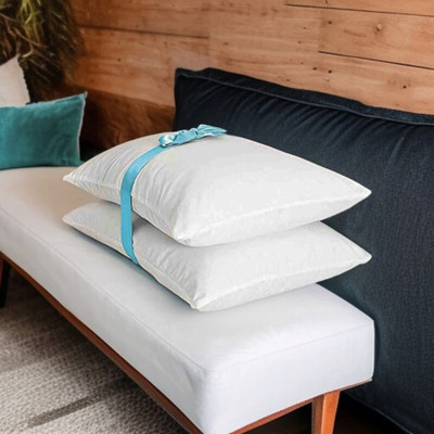 kuihome LUXURY Microfibre Abstract Sleeping Pillow Pack of 2(White)