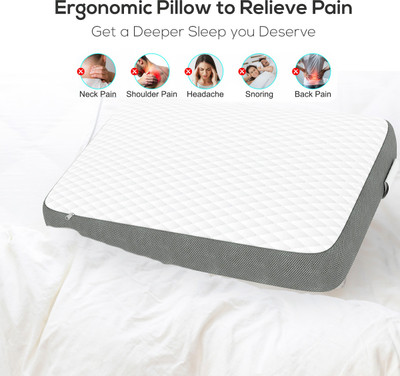 Flipkart SmartBuy Memory Foam Solid Orthopaedic Pillow Pack of 1(Grey)