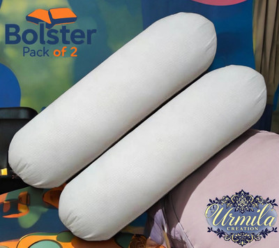 Urmila Creation Microfibre Solid Bolster Pack of 2(White)
