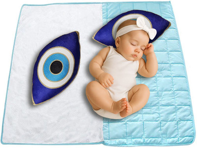 Hellobear Microfibre Baby Pillow Pack of 1 Nature(Blue)