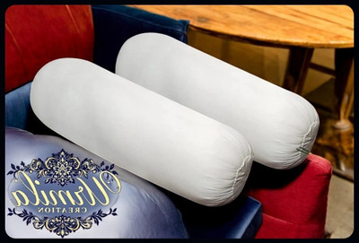 Urmila Creation Round Microfibre Solid Bolster Pack of 2(White)