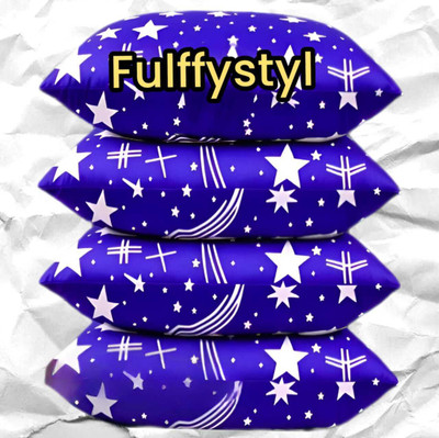 fulffystyl Microfibre Sleeping Pillow Pack of 4 Floral SOFT(Blue)