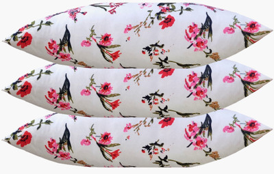 ACTOS Microfibre Floral Sleeping Pillow Pack of 3(White)