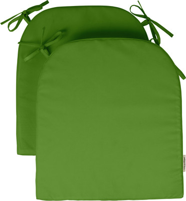 Vargottam Polyester Fibre Solid Chair Pad Pack of 2(Pear Green)