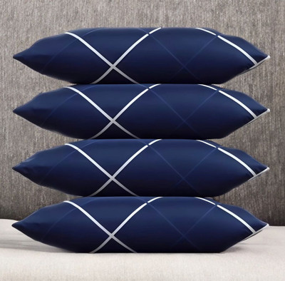 Urmila Microfibre Sleeping Pillow Pack of 4 Solid LUXURY(Blue)