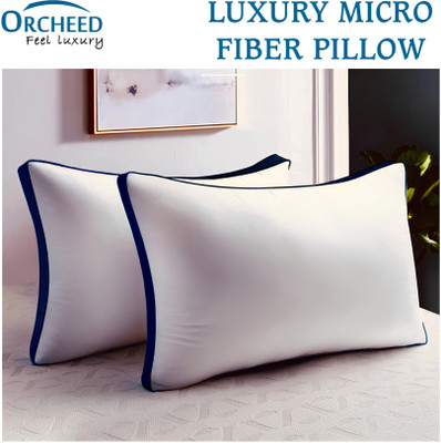 ORCHEED Luxurious Microfibre Pillow for Sleeping, Box Pillow, Ultrasoft Cloud Pillow Microfibre Solid Sleeping Pillow Pack of 1(White)