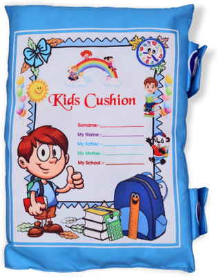 BJIK Cotton Educational Alphabet Learning Soft Pillow Cotton Solid Baby Pillow Pack of 1(Sky Blue)