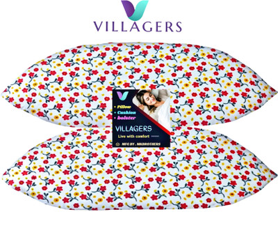 VILLAGERS LUXURY Polyester Fibre Abstract Sleeping Pillow Pack of 2(Multicolor)