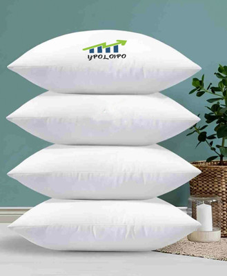 GUNVAR INDIA PRIVATE LIMITED LUXURY Polyester Fibre Solid Sleeping Pillow Pack of 4(White)