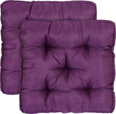 KUBER INDUSTRIES Microfibre Solid Chair Pad Pack of 2(Purple)
