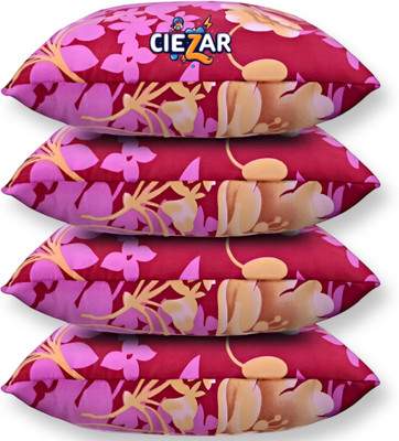 CIEZAR Polyester Fibre Sleeping Pillow Pack of 4 Floral Luxury(Pink)