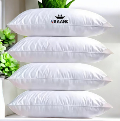 vraanc Luxury Polyester Fibre Abstract Sleeping Pillow Pack of 4(White)