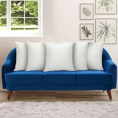 ERANC LUXURY Cotton Solid Cushion Pack of 5(White)