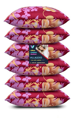 Tecsun LUXURY Microfibre Abstract Sleeping Pillow Pack of 6(Pink)
