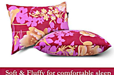 YPOLOIPO LUXURY Polyester Fibre Abstract Sleeping Pillow Pack of 2(Pink)