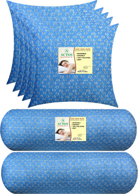 ACTOS 5 Cuhion 2 Microfibre Floral Bolster Pack of 7(Light Blue)