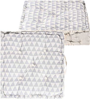 KUBER INDUSTRIES Microfibre Abstract Chair Pad Pack of 2(Grey)