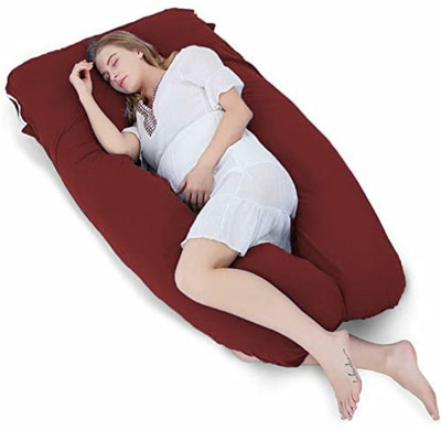 aeTHEric Microfibre Solid Pregnancy Pillow Pack of 1(Maroon)