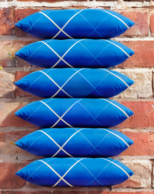 STOMIA BLUE LINE-P6 SOFT COMFORT PILLOW SOFT Cotton Polyester Fibre Abstract Sleeping Pillow Pack of 6(Blue)