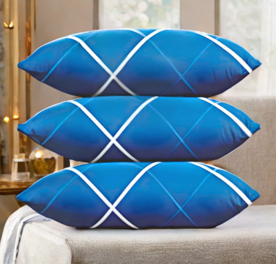 GUNVAR INDIA PRIVATE LIMITED LUXURY Polyester Fibre Solid Sleeping Pillow Pack of 3(Blue)