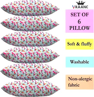 vraanc Luxury Polyester Fibre Abstract, Floral Sleeping Pillow Pack of 6(PRINTED)