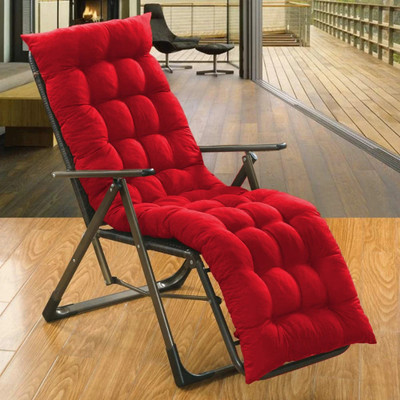 Barbican Microfibre Solid Chair Pad Pack of 1(Red)