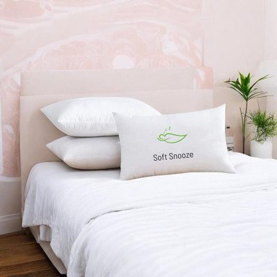 SOFT SNOOZE Microfibre Sleeping Pillow Pack of 3 Solid Soft Luxury(White)