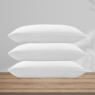 VJSTAR Cotton Sleeping Pillow Pack of 3 Solid(White)