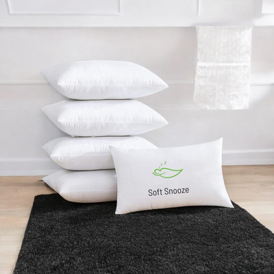 SOFT SNOOZE Microfibre Sleeping Pillow Pack of 5 Solid Luxury(White)