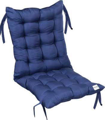 HOMESTIC by Kuber Industries Microfibre Solid Chair Pad Pack of 1(Navy Blue)