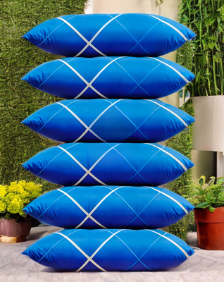 YPOLOIPO LUXURY Polyester Fibre Abstract Sleeping Pillow Pack of 6(Blue)