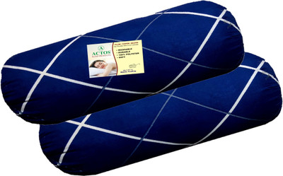 ACTOS Round Microfibre Geometric Bolster Pack of 2(Dark Blue1)