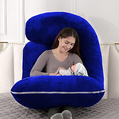 garps J shape Microfibre Solid Pregnancy Pillow Pack of 1(Royal Blue)