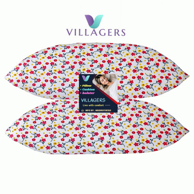 VILLAGERS LUXURY Polyester Fibre Abstract Sleeping Pillow Pack of 2(Multicolor)