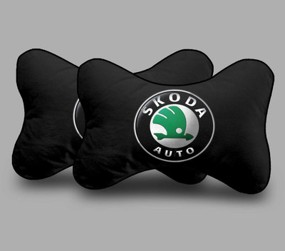 Ashu creation AC_Car_Neck15 H70 Microfibre Solid Sleeping Pillow Pack of 2(Black)
