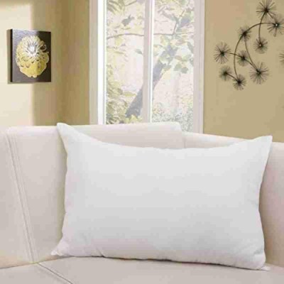 AerinArts OPULENCE Polyester Fibre Solid Sleeping Pillow Pack of 2(White)