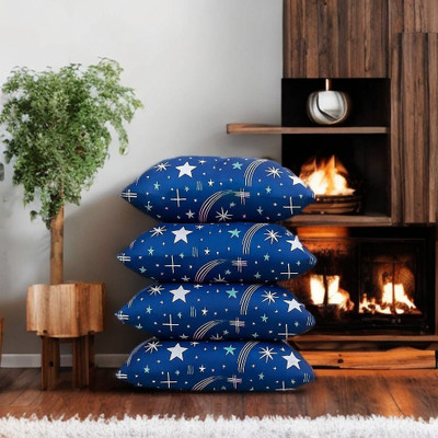 CATHROL Microfibre Sleeping Pillow Pack of 4 Abstract(Blue)