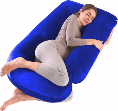 THUKRAN Microfibre Stripes Pregnancy Pillow Pack of 1(ROYAL BLUE)