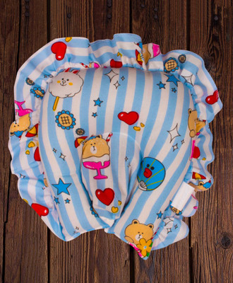 Honey Boo Mustard Seeds Stripes Baby Pillow Pack of 1(Blue)