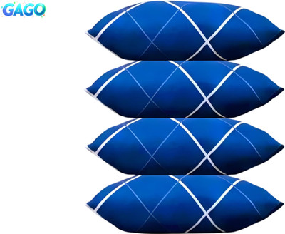 GAGO Luxury Polyester Fibre Abstract Sleeping Pillow Pack of 4(Blue)