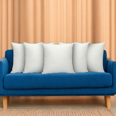 SOFT SNOOZE Soft Luxury Microfibre Solid Cushion Pack of 5(White)