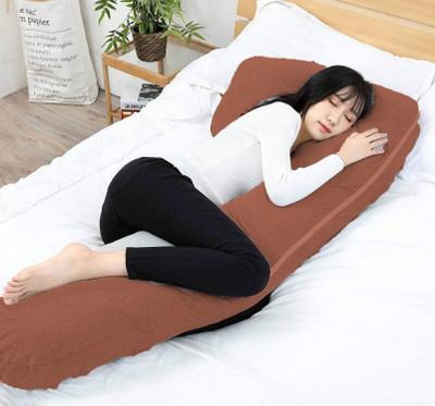 Linenovation Luxury series super soft Microfibre Solid Body Pillow Pack of 1(Brown)