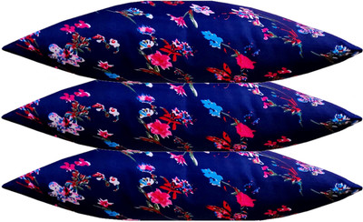 Swikon star Microfibre Floral Sleeping Pillow Pack of 3(Blue)