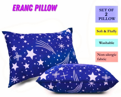 ERANC Cotton Solid Sleeping Pillow Pack of 2(BLUE 29)
