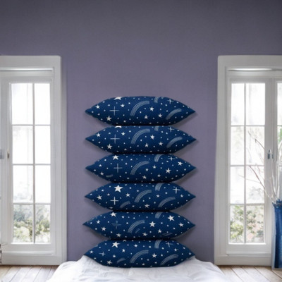 CATHROL Microfibre Sleeping Pillow Pack of 6 Abstract 004(Blue)