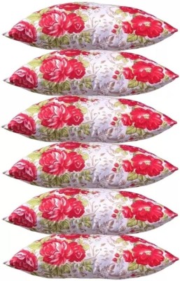 SANJU BROTHER LUXORY Microfibre Floral Sleeping Pillow Pack of 6(Red Flower)