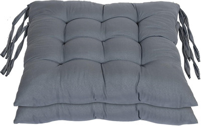 AlertEra Chairpad Microfibre Solid Chair Pad Pack of 2(Grey)