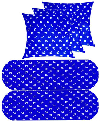 PALVIT Microfibre Abstract Bolster Pack of 5(Blue)