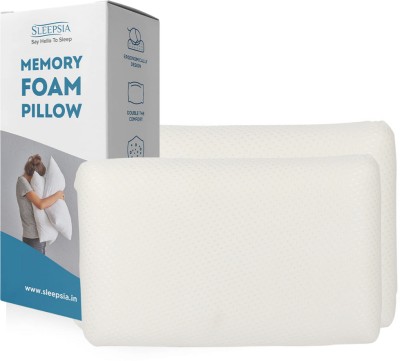 Sleepsia Memory Foam Memory Foam Standard Shape Orthopaedic Pillow Pack of 2(White)