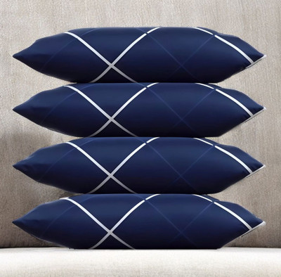 Urmila Creation LUXURY Microfibre Solid Sleeping Pillow Pack of 4(Blue)